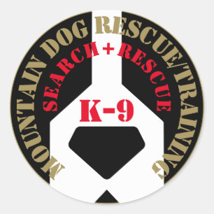 Mountain Dog Rescue / Training K-9 Ronde Sticker