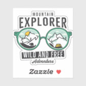 Mountain Explorer Camping sauvage | Sticker Die-Cu (Feuille)