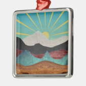 Mountain Fantasy Sunrise Metalen Ornament (Links)