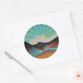 Mountain Fantasy Sunrise Ronde Sticker (Envelop)