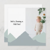 Mountain First Birthday Photo Invitation (Voorkant / Achterkant)