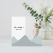 Mountain First Birthday Photo Invitation (Staand voorkant)
