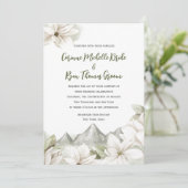 Mountain Floral Sage Wedding Invitation Kaart (Staand voorkant)