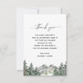 Mountain Forest Baby shower Merci Cartes (Devant)