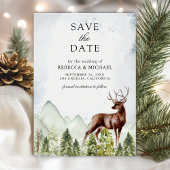 Mountain Forest Deer Fotobruiloft Save The Date
