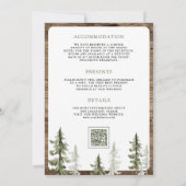 Mountain Forest Deer QR Code All in One Wedding Kaart (Achterkant)
