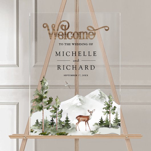 Mountain Forest Deer Wedding Welcome