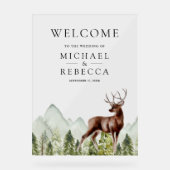 Mountain Forest Deer Wedding Welcome (Recto)