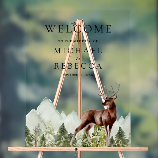 Mountain Forest Deer Wedding Welcome (Neutre)