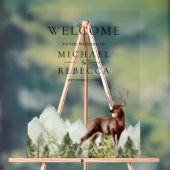 Mountain Forest Deer Wedding Welcome Acryl Bord (Neutraal)