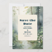 Mountain Forest Elegante Rustieke Bruiloft Save The Date (Voorkant)