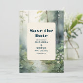 Mountain Forest Elegante Rustieke Bruiloft Save The Date (Staand voorkant)