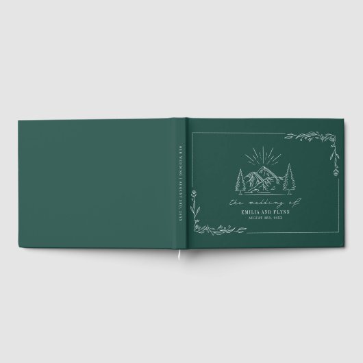 Mountain Forest Emerald Rustic Mariage livre d'hôt (Complet)
