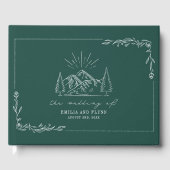 Mountain Forest Emerald Rustic Mariage livre d'hôt (Recto)