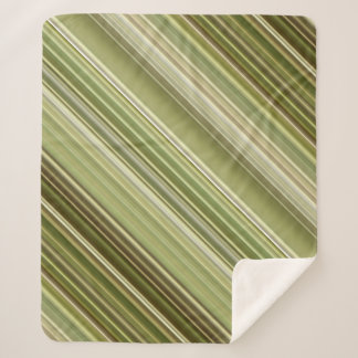 Mountain Forest Groene en bruine streep Sherpa Deken