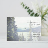 Mountain Forest Lakeside bruiloft RSVP Kaartje (Staand voorkant)