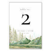 Mountain Forest rustieke bruiloft nummer tafel Kaa Kaart (Voorkant)
