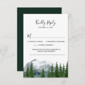 Mountain Forest Waterverf Bruiloft RSVP QR Code (Voorkant / Achterkant)