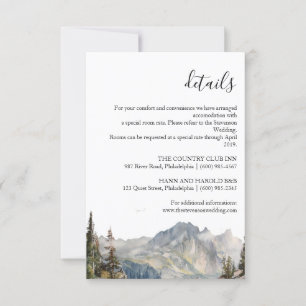 Mountain forest Wedding Details kaart