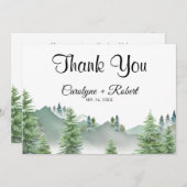 Mountain Forest Wedding Hartelijk dank Bedankkaart (Voorkant / Achterkant)