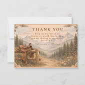 Mountain Forest Western Saddle Wedding Bedankkaart (Voorkant)