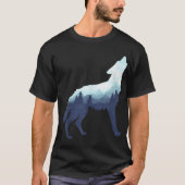 Mountain Forest Wolf Silhouette T-shirt (Voorkant)