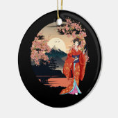Mountain Fuji Cherry Blossom Geisha Japanse Gard Keramisch Ornament (Links)