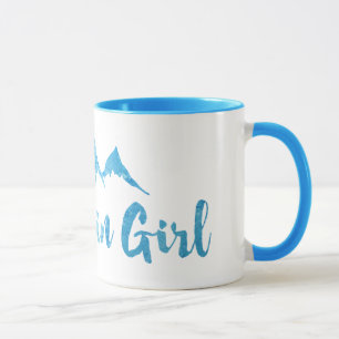 Mountain Girl Blue-Waterverf Mok