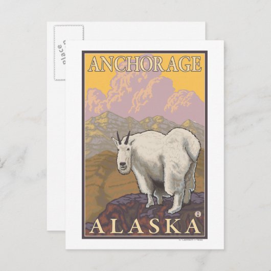 Mountain Goat - Anchorage, Alaska Briefkaart (Voorkant / Achterkant)