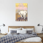 Mountain Goat - Denali National Park, Alaska Canvas Afdruk (Insitu (Slaapkamer))