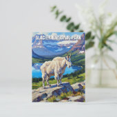 Mountain Goat in Glacier National Park Travel Briefkaart (Staand voorkant)