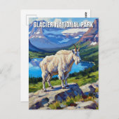 Mountain Goat in Glacier National Park Travel Briefkaart (Voorkant / Achterkant)