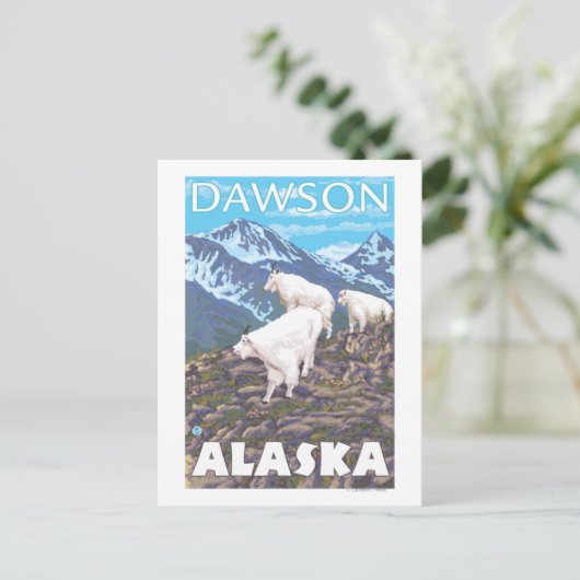 Mountain Goats Scene - Dawson, Alaska Briefkaart (Staand voorkant)