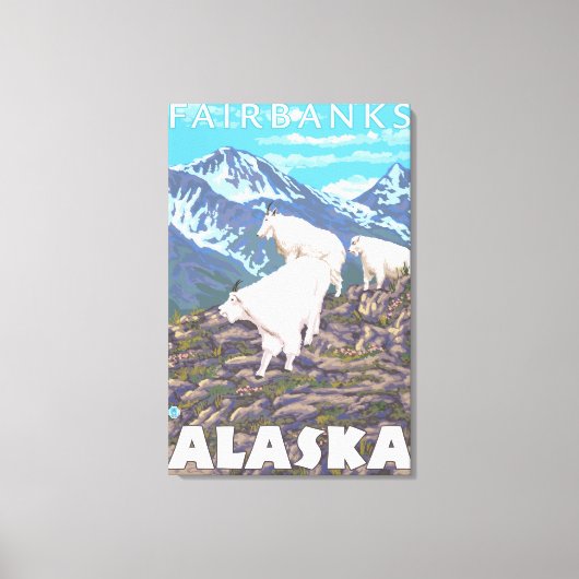 Mountain Goats Scene - Fairbanks, Alaska Canvas Afdruk (Voorkant)