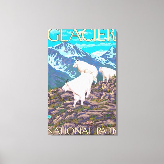 Mountain Goats Scene - Glacier National Park Canvas Afdruk (Voorkant)