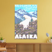 Mountain Goats Scene - Ketchikan, Alaska Canvas Afdruk (Insitu (Woonkamer))