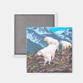 Mountain Goats Scene - West Yellowstone, MT Magneet (Voorkant / Achterkant)