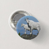 Mountain Goats White Wildlife Foto Ronde Button 3,2 Cm (Voorkant /achterkant)