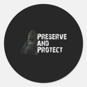 Mountain Gorilla Environmental Protection Conserva Ronde Sticker