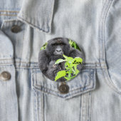 Mountain Gorilla Moeder en Baby Ronde Button 7,6 Cm (In situ)