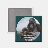 Mountain Gorillas Primate Wildlife Art Magnet Magneet (Voorkant / Achterkant)
