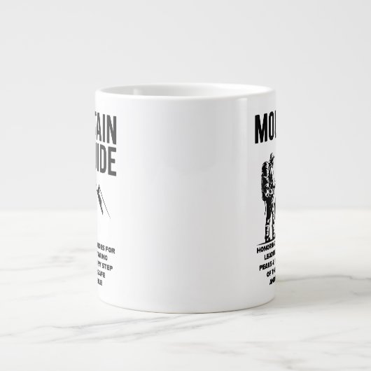 Mountain Guide Hiking Adventure Graphic Design Extra Grote Beker (Voorkant)