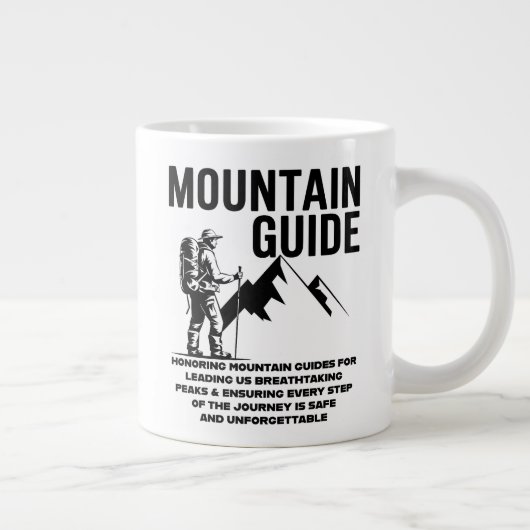 Mountain Guide Hiking Adventure Graphic Design Extra Grote Beker (Rechts)