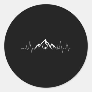 Mountain Heartbeat T-shirt Wandel Fiets Klimmen Ca Ronde Sticker