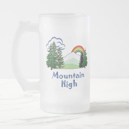 Mountain High Camp Logo Frosted Mok Stein (Links)