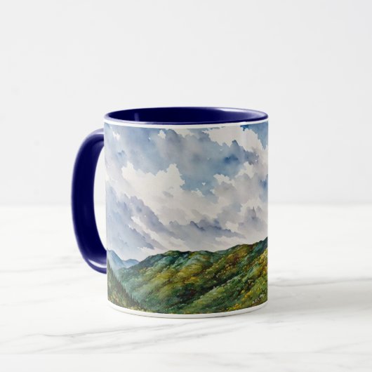 Mountain Hills Landscape Art Mok Cup (Voorkant links)