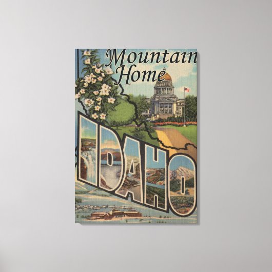 Mountain Home, Idaho - Large Letter Scenes Canvas Afdruk (Voorkant)