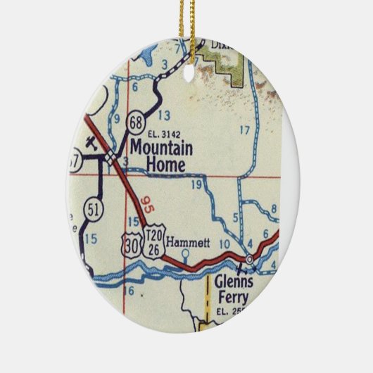 Mountain Home Idaho Map Keramisch Ornament (Rechts)