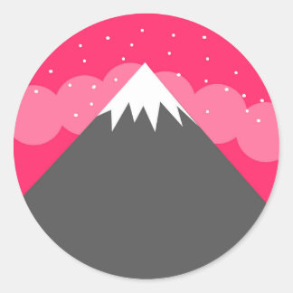 Mountain Horizon Ronde Sticker
