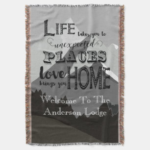 Mountain Inspirationl Quote Life neemt je mee Deken